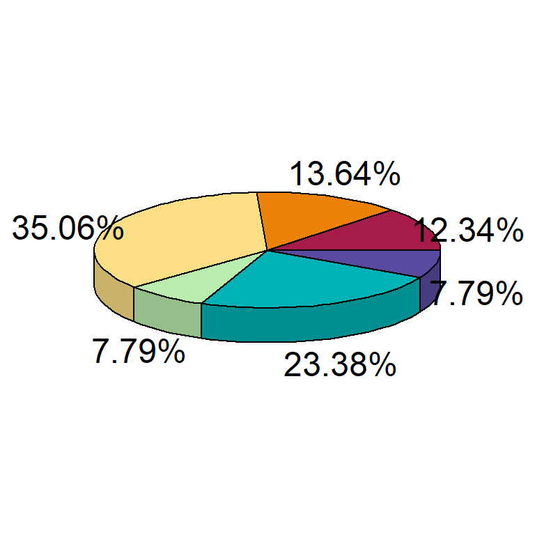 pie 3D with percentages in R