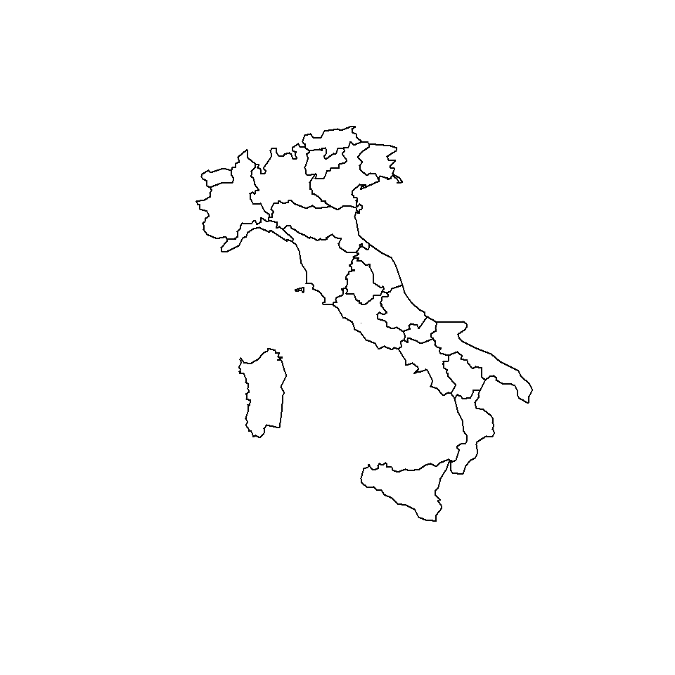 Mapa de Italia en R