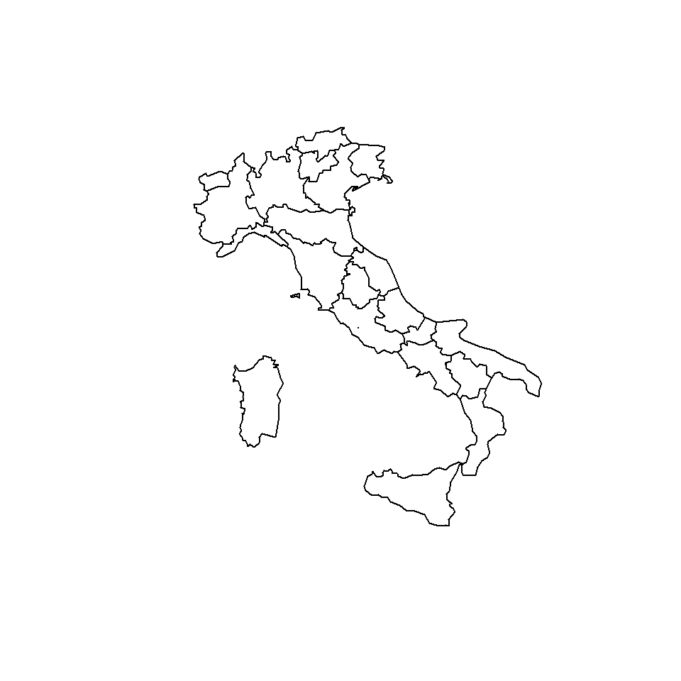 Proyección CRS del mapa de Italia